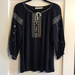 Solitaire 100% rayon peasant blouse size L